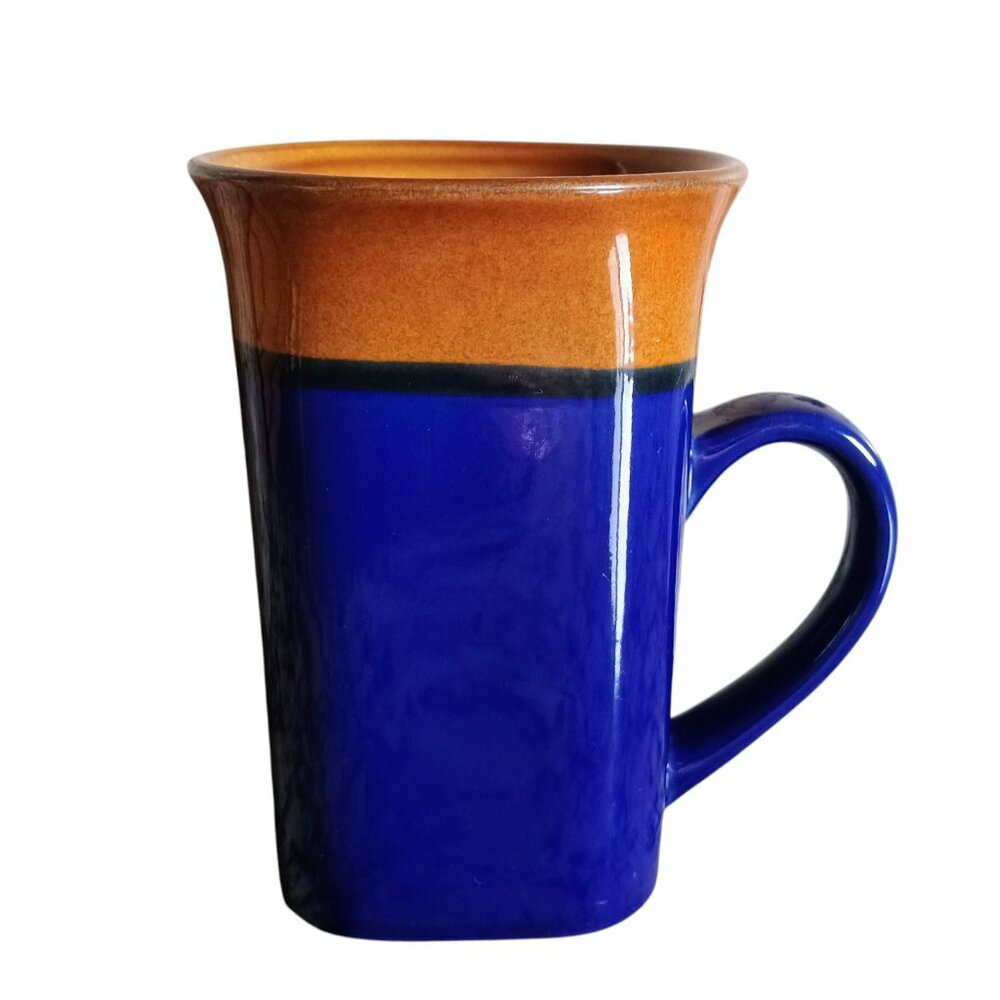Royal Norfolk Blue & Brown Square Mug Large 14oz